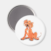 Der Magnet mit niedlichem, rotem Setter-Welpenbild (Vorderseite/Rückseite)