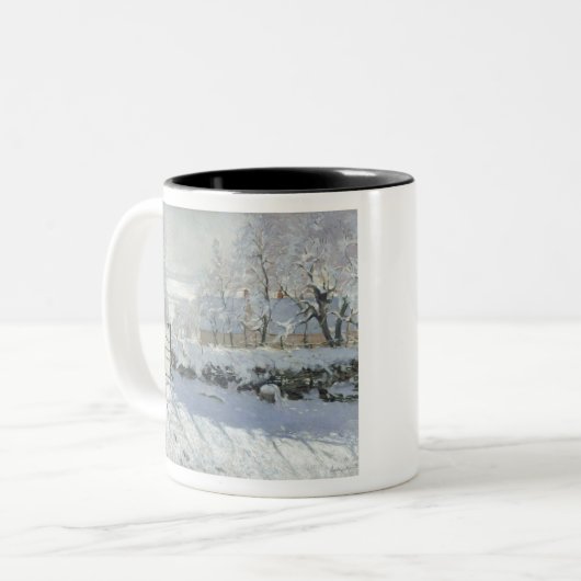 Der Magpie von Claude Monet Zweifarbige Tasse (Vorderseite Links)