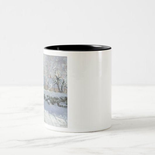 Der Magpie von Claude Monet Zweifarbige Tasse (Mittel)