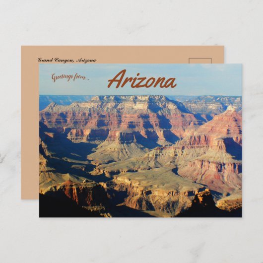 Der majestätische Grand Canyon Arizona Postkarte (Vorne/Hinten)