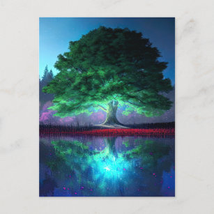 Der majestätische Grünbaum Postkarte