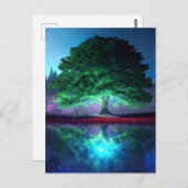 Der majestätische Grünbaum Postkarte (Vorne/Hinten)