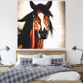Der majestätische Mustang - der Geist der Freiheit Leinwanddruck (Insitu (Schlafzimmer))