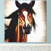 Der majestätische Mustang - der Geist der Freiheit Leinwanddruck (Insitu (Holzboden))