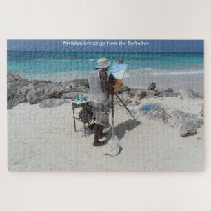 Der Maler am Strand Barbados. Puzzle