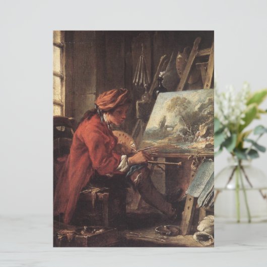 Der Maler in Seinem Studio (von François Boucher) Karte (Stehend Vorderseite)