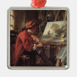Der Maler in Seinem Studio (von François Boucher) Ornament Aus Metall