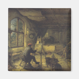 Der Maler in seiner Werkstatt (Künstlerstudio) Magnet