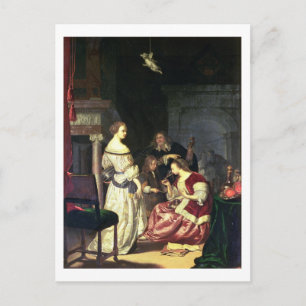 Der Maler mit seiner Familie, 1675 (Öl auf Tafel) Postkarte