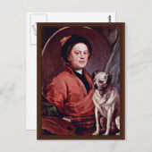 Der Maler und sein Mops selbst Portrait von Hogart Postkarte (Vorne/Hinten)