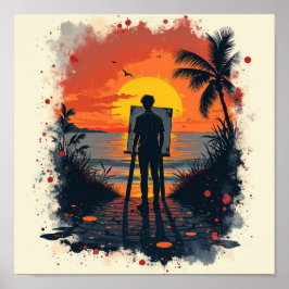 Der Maler war erstaunt über sein Bild Poster