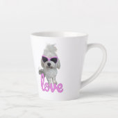 Der maltesische Hund mit rosa Sonnenbrille Milchtasse (Rechts)