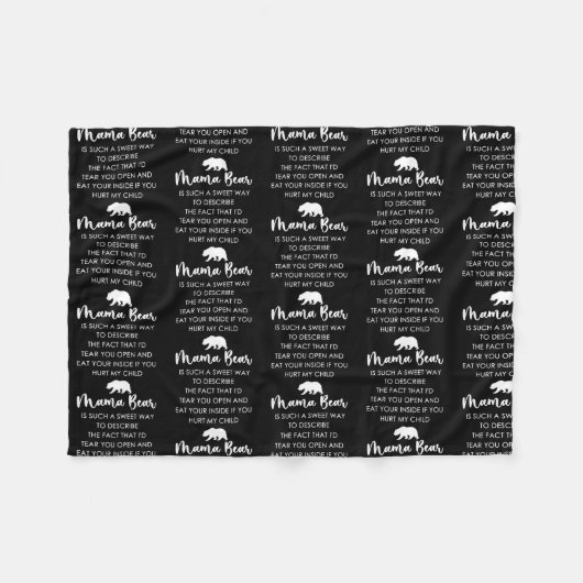 Der Mama-Bär ist so süß  Fleecedecke (Vorderseite (Horizontal))
