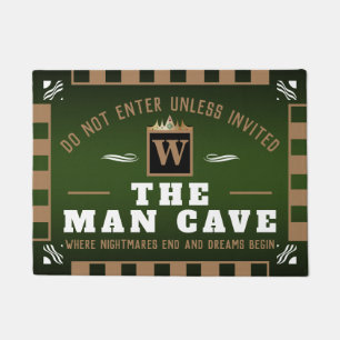 Der MAN CAVE - Monogramm (GRÜN) Fußmatte