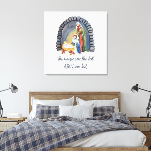 Der Manager ist das Bett der ersten King-Größe Leinwanddruck (Insitu (Schlafzimmer))