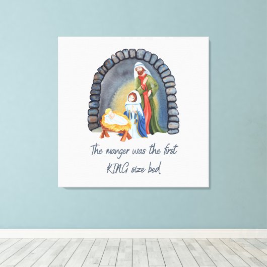 Der Manager ist das Bett der ersten King-Größe Leinwanddruck (Insitu (Holzboden))