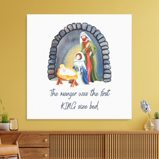 Der Manager ist das Bett der ersten King-Größe Leinwanddruck (Insitu (Wohnzimmer))