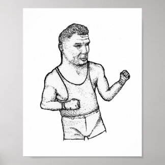 Der Manassa Mauler: Handgezeichneter Jack Dempsey  Poster