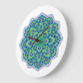 Der mandala-Coole Smaragd Große Wanduhr (Winkel)