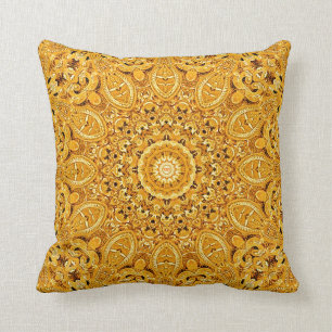 "Der Mandala-Kissen Mandarine Gold" Kissen
