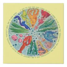 Der Mandala-Wand-Leinwand des Ozean-Liebhabers
