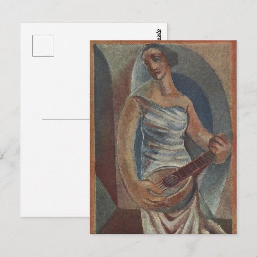Der Mandolin-Player von Juan Gris Postkarte (Vorne/Hinten)