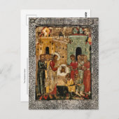 Der Mandylion heilt das orthodoxe Christliche Symb Postkarte (Vorne/Hinten)