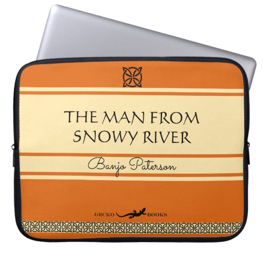 Der Mann aus dem Schneefluss Retro-Buchumschlag Laptopschutzhülle (Vorderseite)