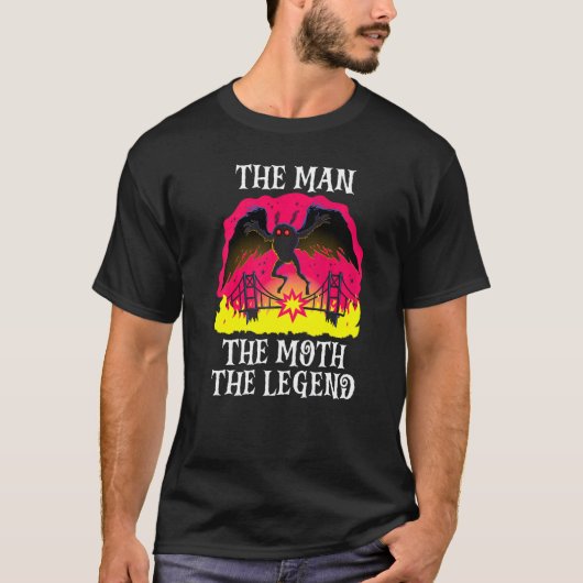 Der Mann, der den Moth der Legende Mothman Folklor T-Shirt (Vorderseite)