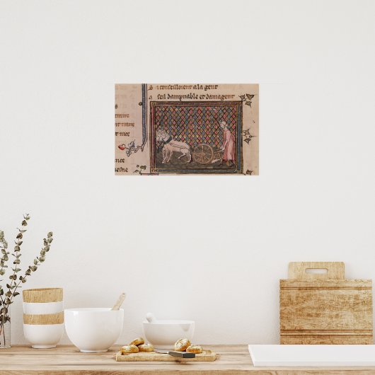 Der Mann, der für ein Leben arbeiten muss Poster (Küche)