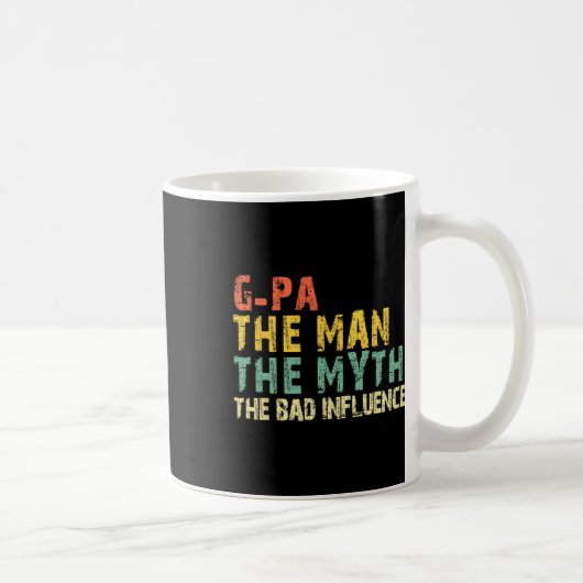 Der Mann, der Mythos Bad Einfluss Funny Retro Vint Kaffeetasse (Rechts)