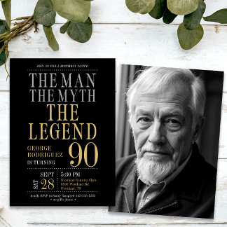 Der Mann Der Mythos Das Foto der Legende 90. Gebur Einladung