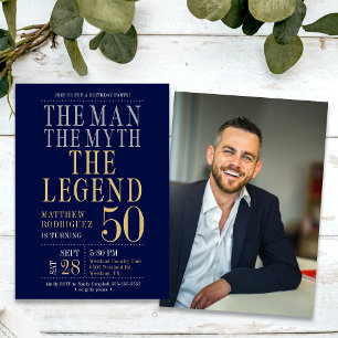 Der Mann Der Mythos Das legendäre Foto 50. Geburts Einladung