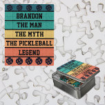 Der Mann, der Mythos, das Pickleball, verbirgt ein Puzzle<br><div class="desc">Das "The Man The Myth The Pickleball Legend Custom Text Jigsaw Puzzle" - ein ideales Geschenk für jeden Pickleball Liebhaber auf verschiedenen besonderen Anlässen. Dieses Typografie-Design zeigt das witzige Zitat "The Man The Myth The Pickleball Legend", das für jede pickleball Legende da draußen zugeschnitten ist! Das Design ist mit Vintagen...</div>