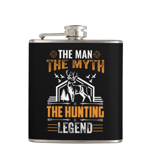 Der Mann, der Mythos, der Jagdlegende - Hirschkabi Flachmann (Vorderseite)