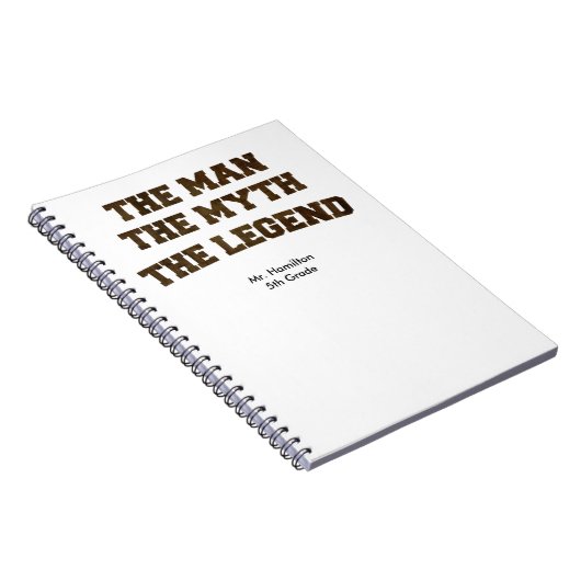 Der Mann, der Mythos, der legendäre Lehrer Geschen Notizblock (Rechte Seite)