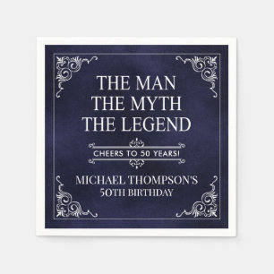 Der Mann der Mythos der Legende 50. Geburtstag Bla Serviette