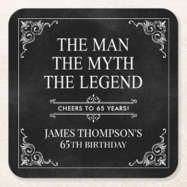 Der Mann der Mythos der Legende 65. Geburtstag sch Rechteckiger Pappuntersetzer