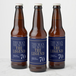 Der Mann der Mythos der Legende 70. Geburtstag Bierflaschenetikett