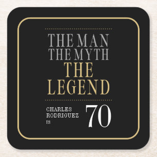Der Mann der Mythos der Legende 70. Geburtstag Rechteckiger Pappuntersetzer