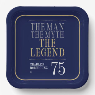 Der Mann der Mythos der Legende 75. Geburtstag Pappteller