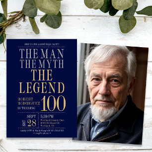 Der Mann der Mythos der Legende Foto 100 Geburtsta Einladung