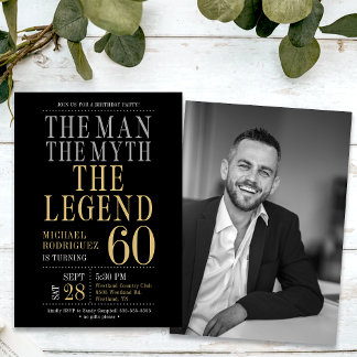 Der Mann der Mythos der Legende Foto 60. Geburtsta Einladung