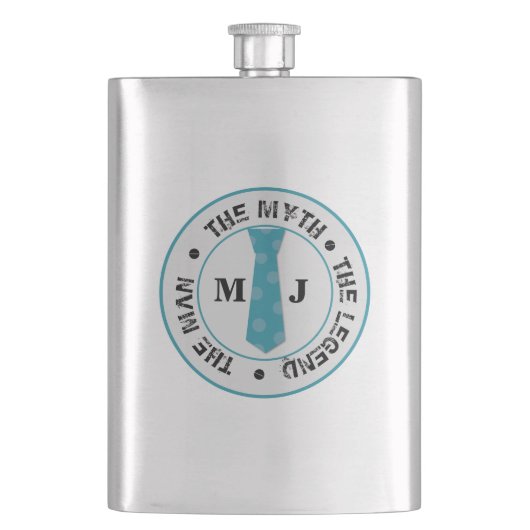 Der Mann, der Mythos der Legende personalisierte N Flachmann (Vorderseite)