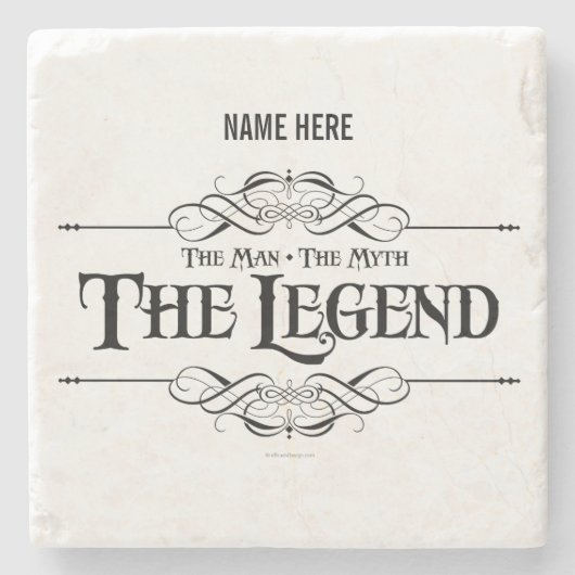 Der Mann, der Mythos, der Legende Steinuntersetzer (Vorderseite)