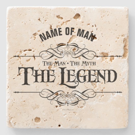 Der Mann, der Mythos, der Legende Steinuntersetzer (Vorderseite)