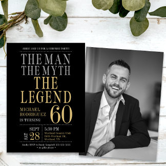 Der Mann der Mythos der Legende überrascht 60. Geb Einladung