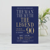 Der Mann der Mythos der Legende überrascht 90. Geb Einladung (Stehend Vorderseite)