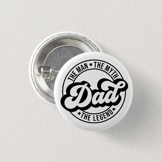 Der Mann, der Mythos der Legende Vater Vater Papa Button (Vorne & Hinten)