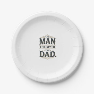 Der Mann Der Mythos Der Vater Vintage-Typografie-S Pappteller
